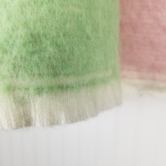 Wild Fable Scarf Rainbow Color Block Stripes Fuzzy Thick Fringe Rectangle 14x80 - Picture 4 of 6